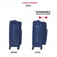 20 Inch Suitcase Navy Blue Blue Oxford Fabric