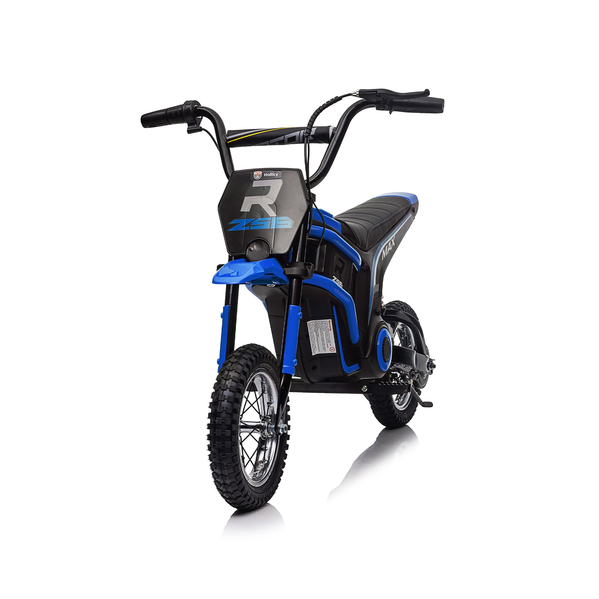 24V14Ah Kids Ride On 24V Electric Toy Motocross Motorcycle Dirt Bike Xxl Large,Speeds Up To 14.29Mph,Dual Suspension, Hand Operated Dual Brakes, Twist Grip Throttle, Authentic Motocross Bike Geometry Blue Polypropylene