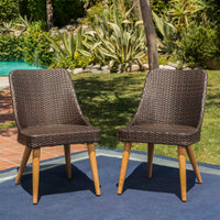 Delphi Dining Chair With Heat Transfer Legs Brown Multi Rattan