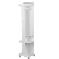 Full Length Mirror 360 Swivel Jewelry Cabinet White Mdf