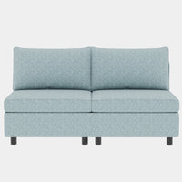 Love Seat Couches, 2 Seater Loveseat Mid Century Modern Sofa Couch With Storage For Small Spaces, Living Room, Dorm, Bedroom Antique Blue Fabric