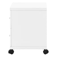 Office, File Cabinet, Printer Cart, Rolling File Cabinet, Mobile, Storage, Work, White Laminate, Contemporary, Modern White Particle Board