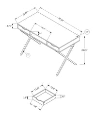 Computer Desk, Home Office, Laptop, Storage Drawers, 48"L, Work, Brown Laminate, Gold Metal, Contemporary, Modern Espresso Particle Board