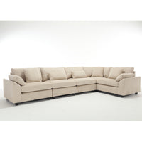 Arrival Oversized Modular Sectional Sofa, Convertible Sectional Sofa, Corduroy For Living Room, Beige Beige Fabric 5 Seat