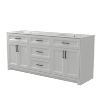 Solid Wood 72 Inch Bathroom Vanity With Double Sink Combo, Modern Vanity Cabinet With 4 Soft Closing Doors & 3 Full Extension Dovetail Drawers White 3 White 4 4 48 In & Above 32 To 35 In Soft Close Doors Bathroom Freestanding Luxury,Modern 20 25 Inches