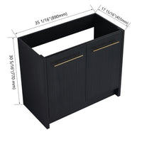 36 Inch Freestanding Bathroom Vanity Without Top Sink Bvb09236Bct Black Chestnut 2 Bathroom Freestanding Modern Plywood