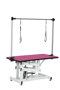 42.5Inch Hydraulic Pet Grooming Table With "H" Arm Pink White Pink Mdf Steel