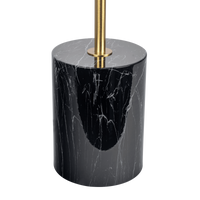 Nova Hydro Black Table Lamp With On Off Switch Double Lamp With Faux Marble Base Black,Gold,Marble Table&Floor Lamps Faux Marble,Metal