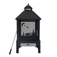 Xot036 Garden Metal Outdoor Heating Furnace For Backyard Fir Pit Black Garden & Outdoor Metal