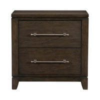 Contemporary Style Bedroom 1Pc Nightstand Of 2 Drawers Dark Brown Finish Wooden Furniture Modern Look Dark Brown 2 Drawers Bedside Cabinet Bedroom Contemporary,Modern Wood