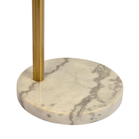 Oasis Long Arm Gold Brass Adjustable Floor Lamp With Round White Marble Base Gold,White Marble Table&Floor Lamps Brass,Faux Marble