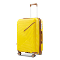 Luggage Sets 4 Piece 14 20 24 28 , Expandable Lightweight Suitcase With 4 Double 360 Degrees Mute Spinner Wheels Pp Materials Durable Tsa Lock Travel Luggage Yellow Polypropylene