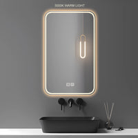 Led Bathroom Mirror 24"X 32", Stepless Dimmable Wall Mirrors With Anti Fog, Shatter Proof, Memory, 3 Colors Vanity Mirror Horizontal Vertical Transparent Glass Metal