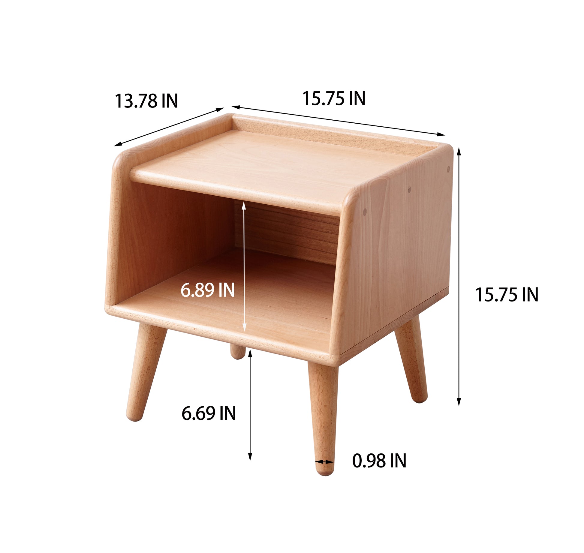 Pure Solid Wood Bedside Cabinet Modern Simple Nightstands European Beech Bedside Cabinet Nordic Bedroom Solid Beech Storage Cabinet 0.4M Natural Nature Bedroom Beech Wood Solid Wood