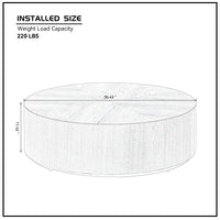 35.43 Inch Modern Round Coffee Table Mdf Coffee Table For Living Room,Drum Center Table For Apartment,No Need Assembly,Black Black Mdf