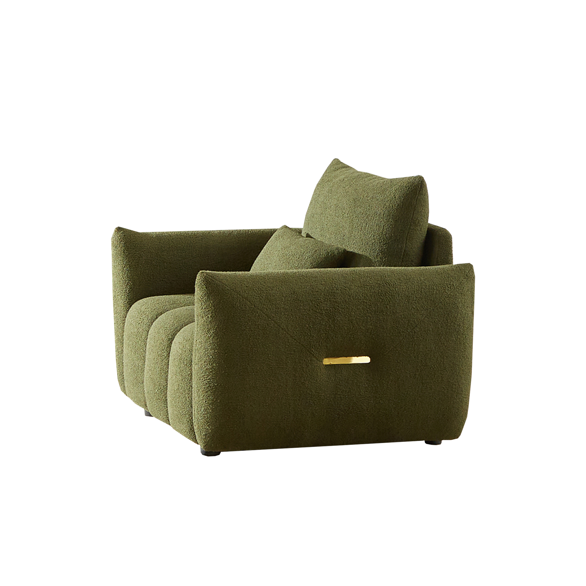 39.7'' Teddy Fabric Sofa, Modern Lounge Chair For Apartment, Office, Living Room And Bedroom Green Wood Primary Living Space Pine Foam Fabric 1 Seat