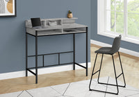 Computer Desk, Home Office, Standing, Storage Shelves, 48"L, Work, Laptop, Grey Laminate, Black Metal, Contemporary, Modern Grey Metal