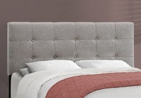 Bed, Queen Size, Bedroom, Upholstered, Grey Linen Look, Transitional Grey Foam Solid Wood Mdf