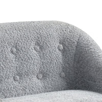 Amelia 28"W Gray Chenille Kids Sofa With Tufted Back And Wooden Legs Gray Foam Chenille