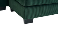 Modern U Shaped 6 Seat Sectional Sofa Couch With One Ottoman And Three Toss Pillows ,Modular Sofa For Living Room,Corduroy Sofa Green Corduroy 7 Seat