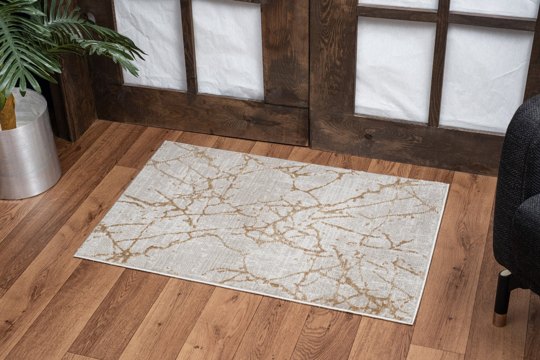 Elegance Gc Cnc6004 Gold 2 Ft. X 3 Ft. Area Rug Beige Polyester