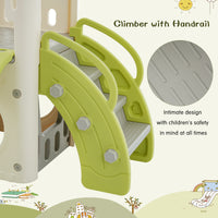 8 1 Toddler Climber And Slide Set,Kids Slide For Toddlers Age 1 , Kids Playground Climber Freestanding Slide Playset With Basketball Hoop, Play Combination For Babies,Indoor& Outdoor Green 150 199 Lbs Cute 1 To 2 Years Hdpe Indoor & Outdoor Use