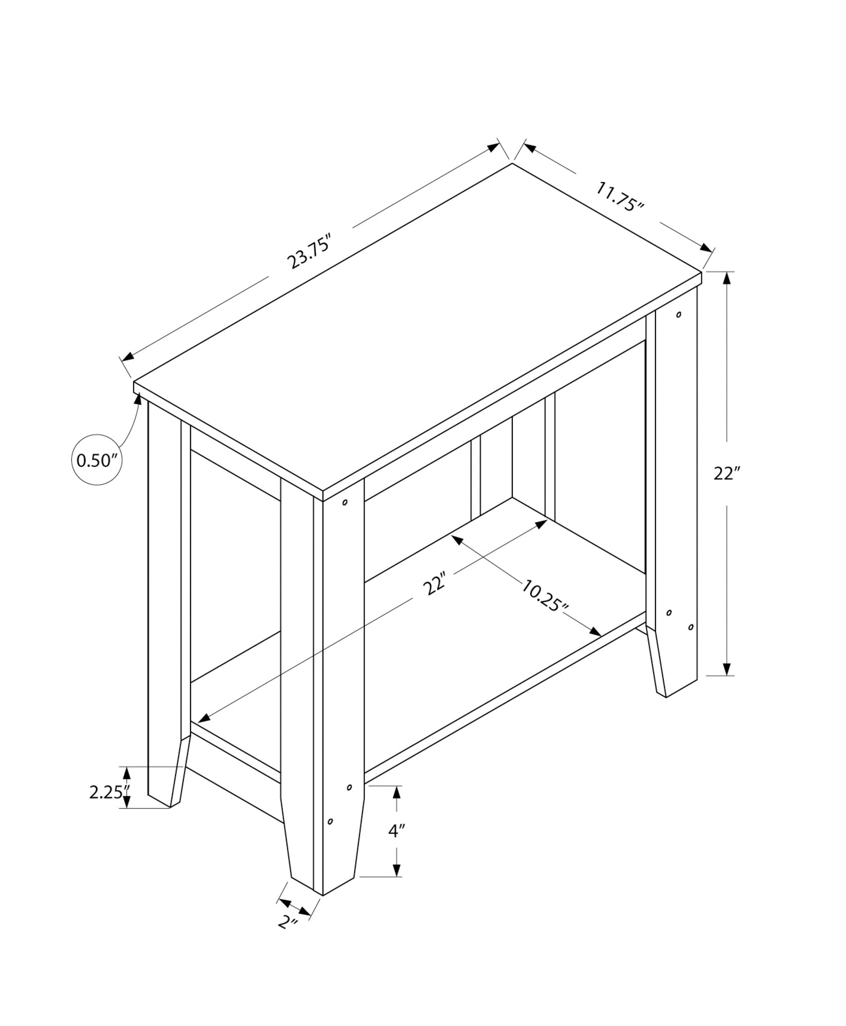 Accent Table, Side, End, Nightstand, Lamp, Living Room, Bedroom, Contemporary, Modern Oak Particle Board