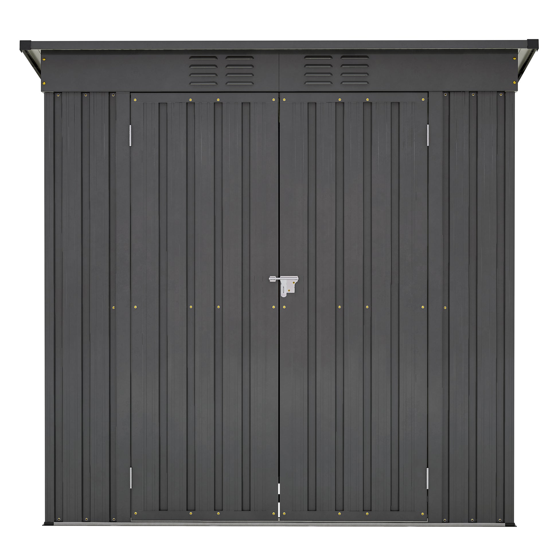 6 X 4 Ft Outdoor Storage Shed, All Weather Tool Shed For Garden, Backyard, Lawn, Black Black Metal