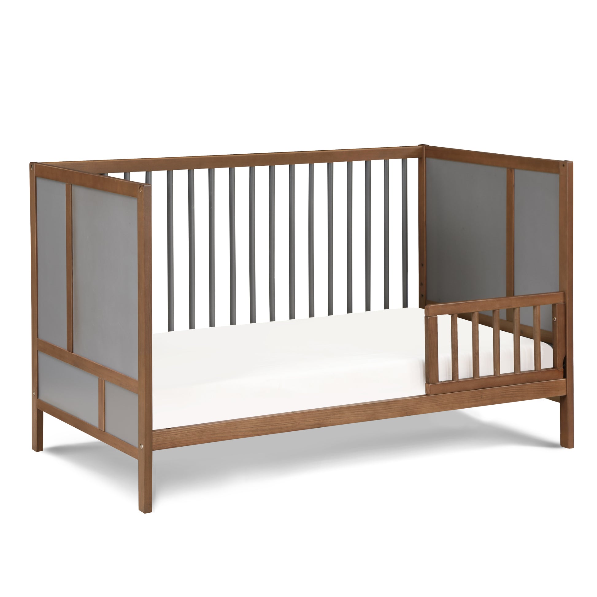 Pixie Finn 3 In 1 Crib In Walnut Charcoal Walnut Brown Wood