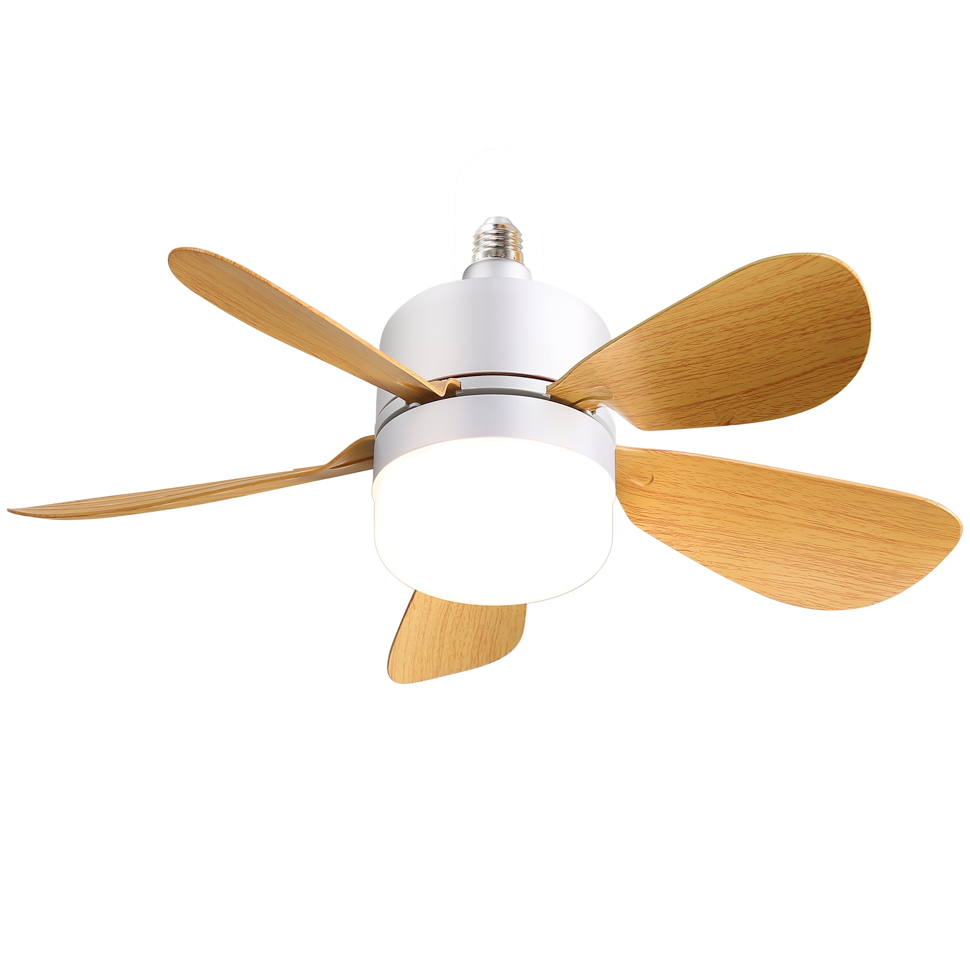 16 Inch Socket Ceiling Fans With Dimmable Led Light 2 In 1 Screw Small Ceiling Fan White Pc