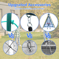 Indoor Outdoor Metal Swing Set With Safety Belt For Backyard Multicolor Steel