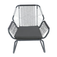 Idaho 3Pc Chat Set Gray Woven Rope