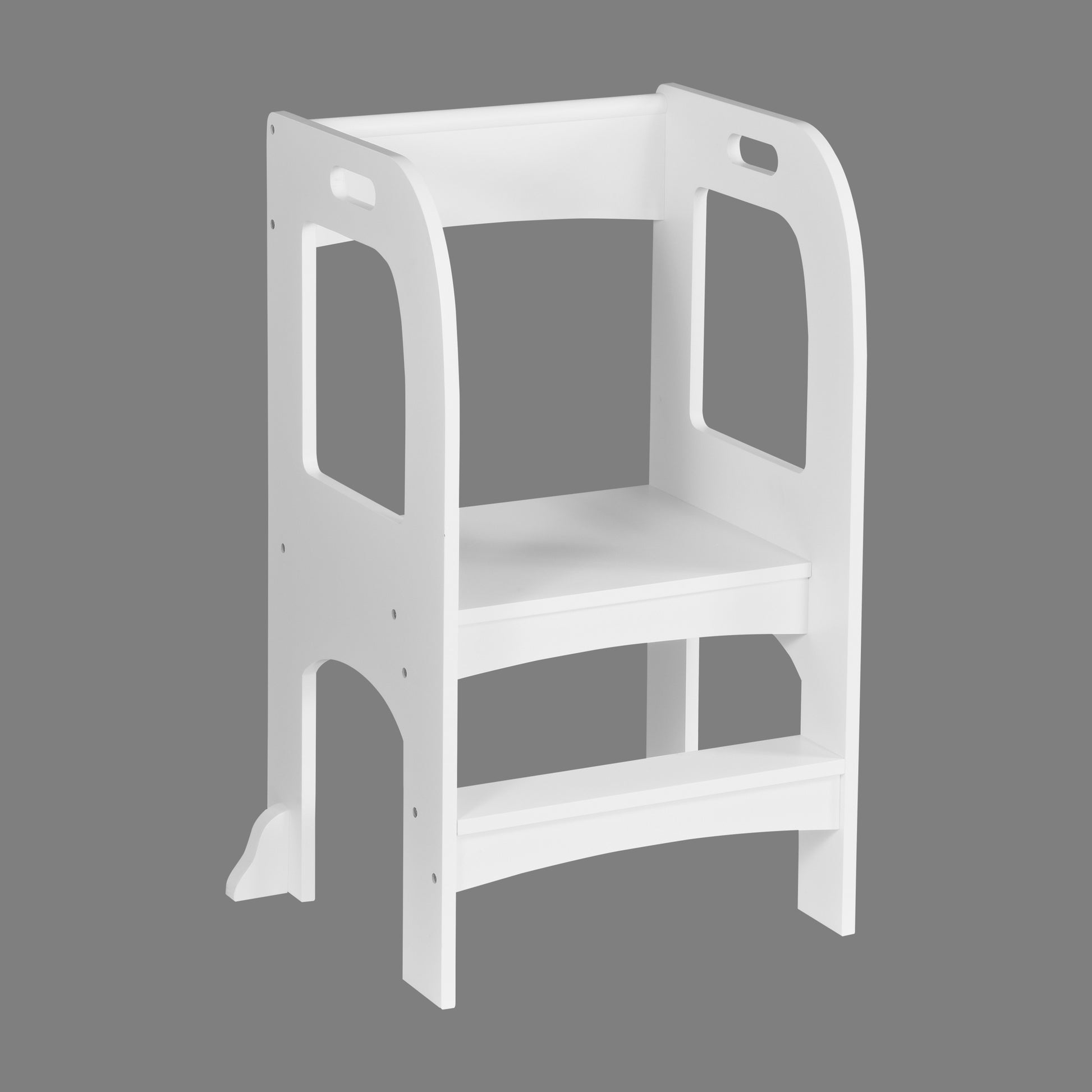 Child Standing Tower, Step Stools For Kids, Toddler Step Stool For Kitchen Counter, White White Mdf