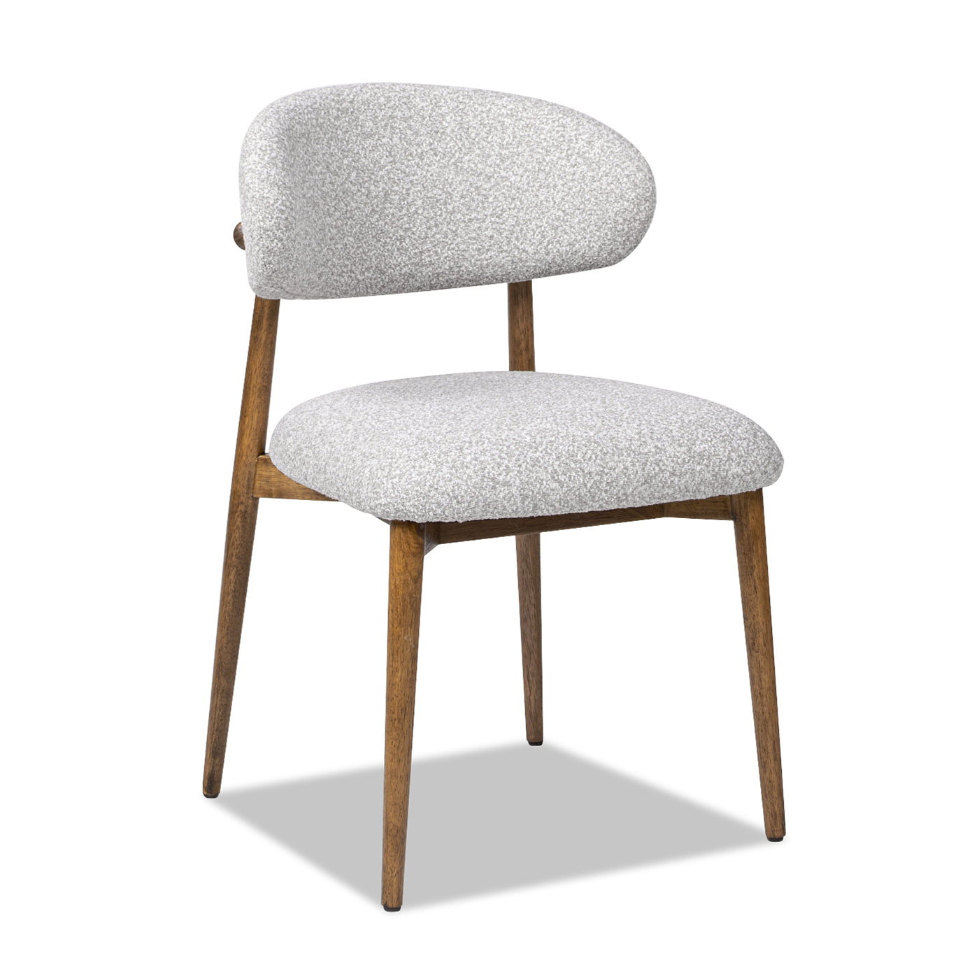 Locke 20.5" Modern Upholstered Dining Chair With Wood Frame, Salt & Pepper Boucle Gray Foam Boucle