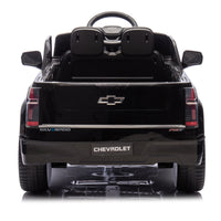 24V Kids Ride On Car W Parents Control,Licensed Chevrolet Silverado,Four Wheel Suspension,Led Lights,Bluetooth,Music,Usb,Mp3,Power Display,Speeds 2.49 3.73Mph For Kids Aged 2 5. Black 50 99 Lbs