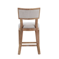 26.5" Counter Stools Set Of 2, Upholstered Counter Height Bar Stools With Comfy Back, Solid Rubber Wood Frame, Backrest, Footrest, Armless Barstools For Home Bar, Kitchen Counter, Beige & Natural Beige Natural Set Of 2 Fabric