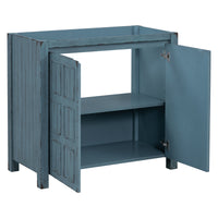 Cabinet Only 36" Bathroom Vanity Vintage Distressed Blue Blue Bathroom Solid Wood Mdf