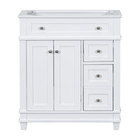 30" Bathroom Vanity Cabinet Without Sink, Free Standing Vanity With 2 Drawers& Soft Closing Doors, Solid Wood Frame Bathroom Cabinet, White Not Include Sink 2 White 2 1 Bathroom Freestanding Solid Wood Mdf Painted