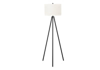 Lighting, 63"H, Floor Lamp, Black Metal, Ivory Cream Shade, Contemporary Black Metal