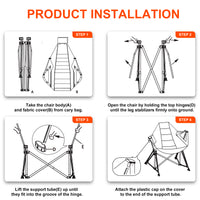 Hammock Camping Chair Folding 350 Lbs Foldable Portable Rocking Chairs For Adults Outside Swinging Camp With Stand Lawn Garden Hanging Outdoor Green Iron