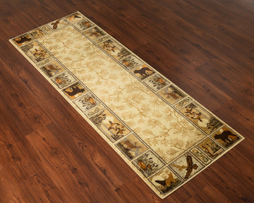 Woodland Gc Rst5502 Cream 2 Ft. 7 In. X 7 Ft. 3 In. Lodge Area Rug Cream Polypropylene