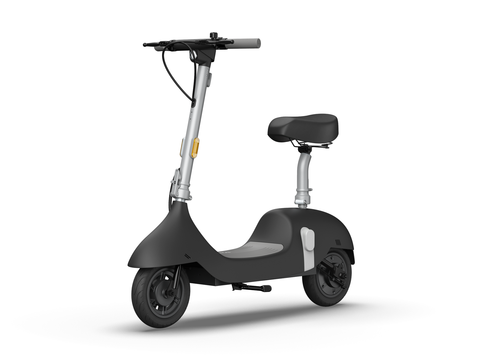 Electric Scooter With Foldable Seat W 35 Miles Operating Range & 15.5Mph Max Speed Black Black Aluminum