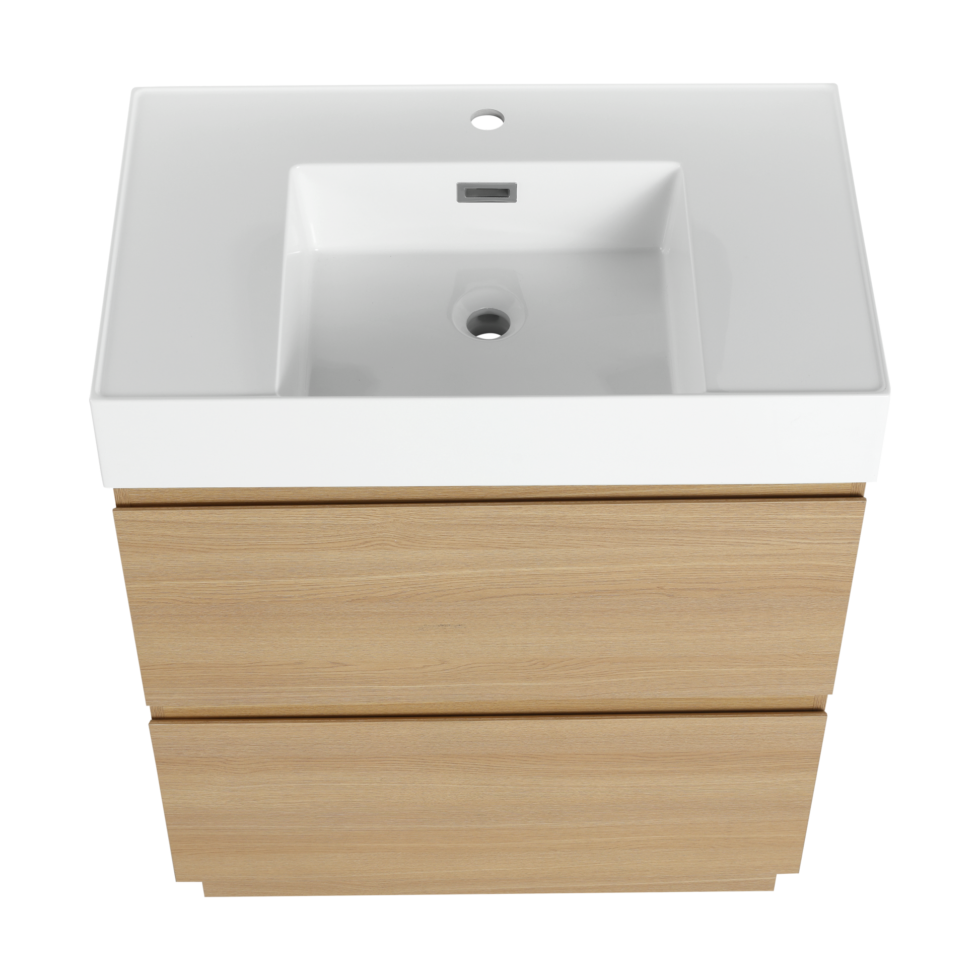 30" Bathroom Vanities With Single Sink Combo, Modern Undermount Bathroom Sink Cabinet With Double Drawer, Freestanding Bathroom Sink Cabinet,Engineering Wood,Oak Oak American Design Engineered Wood