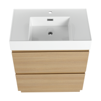 30" Bathroom Vanities With Single Sink Combo, Modern Undermount Bathroom Sink Cabinet With Double Drawer, Freestanding Bathroom Sink Cabinet,Engineering Wood,Oak Oak American Design Engineered Wood