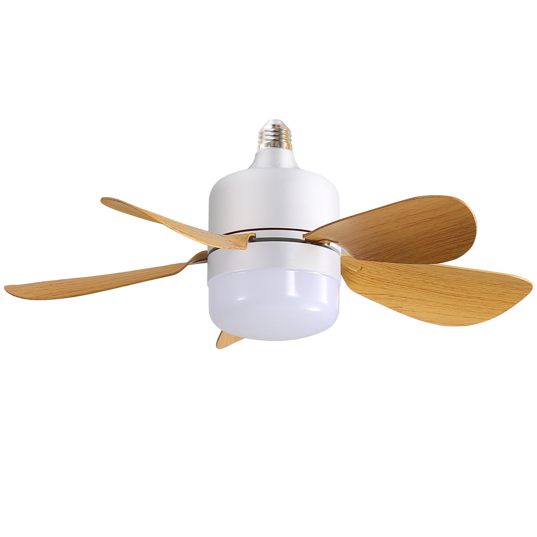 16 Inch Socket Ceiling Fans With Dimmable Led Light 2 In 1 Screw Small Ceiling Fan White Pc