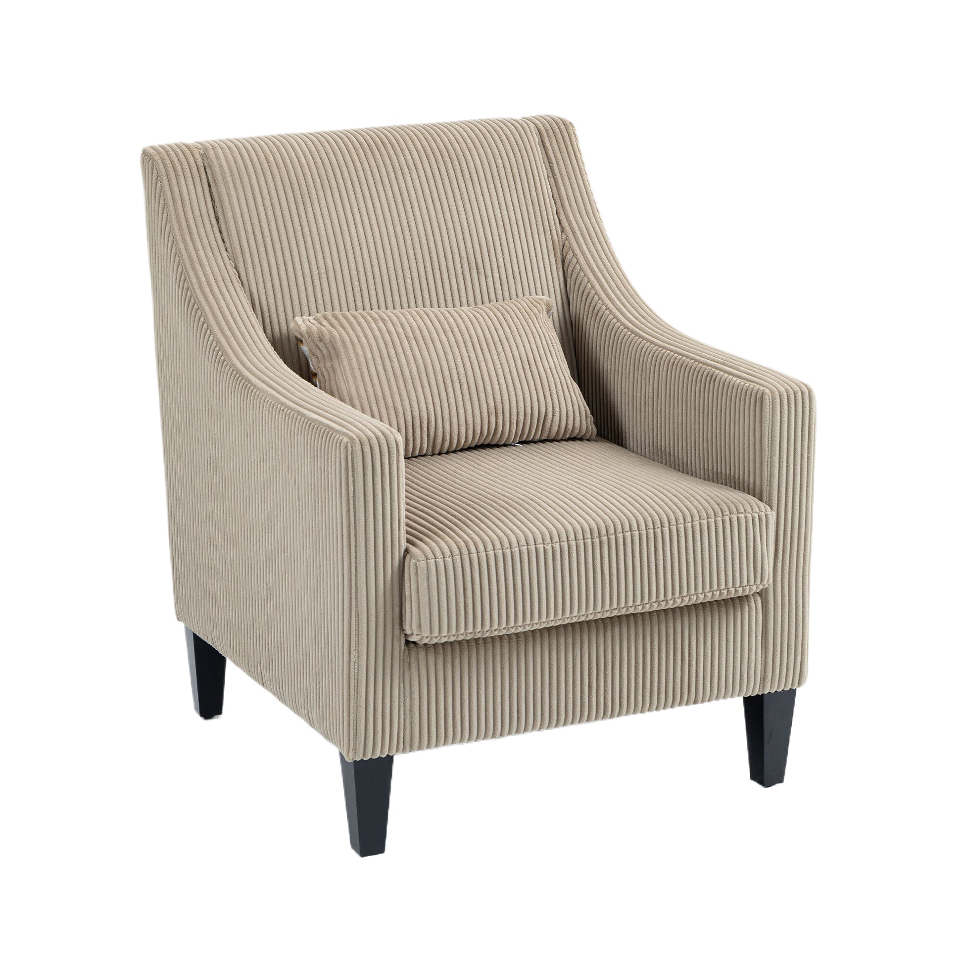 Coolmore Modern Accent Chair,Upholstered Armchair With Scooped Arms For Bedroom,Apartment,Studio,Office,Waiting Room Camel Corduroy Camel Primary Living Space Foam Corduroy