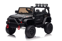 24V Power 4 Wheels W Remote Control, 3 Speeds, Bluetooth Music, Led Lights, Spring Suspension, Electric Vehicles Jeeps Toy For Boys Girls Black Abs