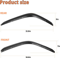 Front & Rear Fenders Compatible With 2020 2024 Jeep Wrangler Gladiator Jt Mojave & Rubicon, Off Road Wheel Fender Liner Set 4 Pcs Only Fit High Clearance Fender Flares Black Abs