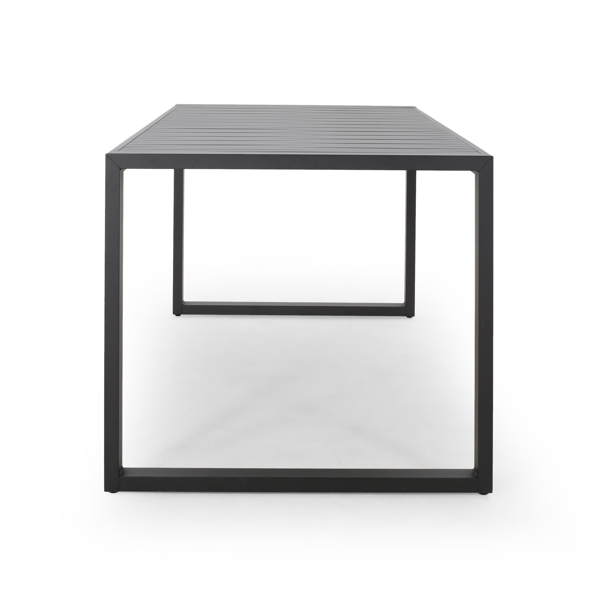 Outdoor Dining Set, Dining Chair Set Of 6 Aluminum Dining Table, Gray Black Black Grey Aluminum