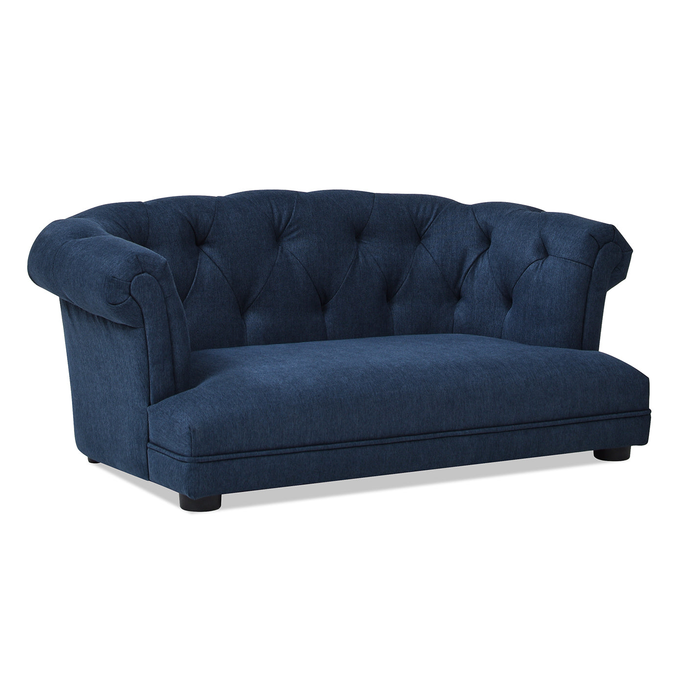 Kiki 36.5" Chesterfield Dog Sofa Bed, Medium, Pacific Blue Stain Resistant High Performance Polyester Blue Foam Polyester